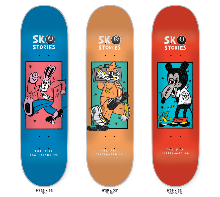 SK8 STORIES DECK SERIES – The Pill Skateboard Co.